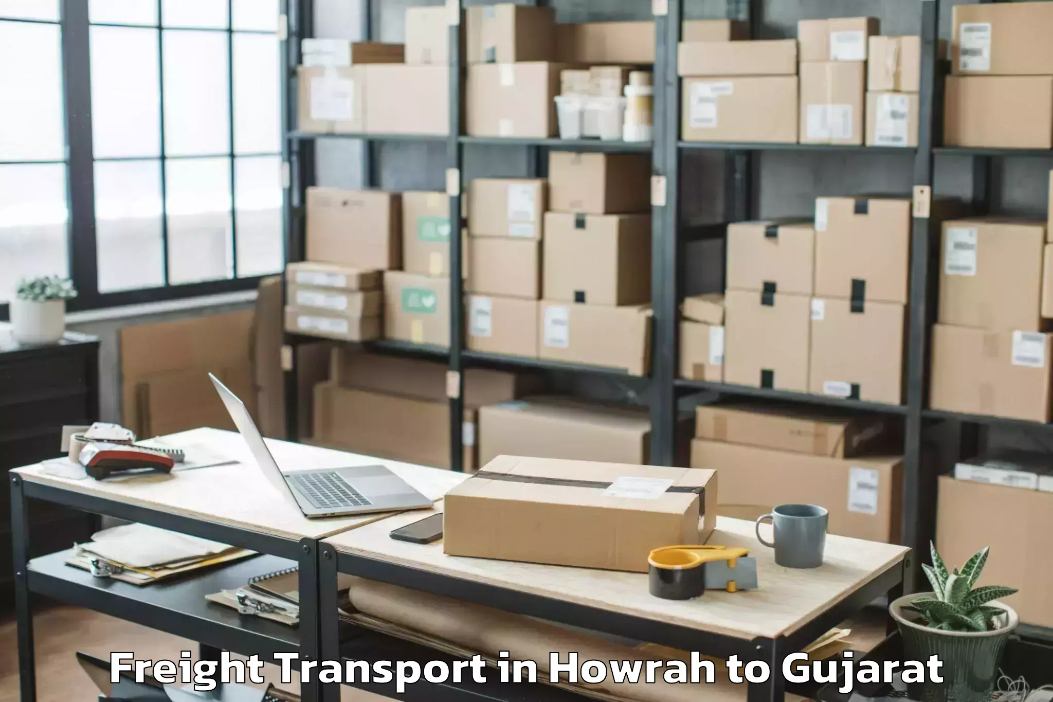 Easy Howrah to Gujarat Ayurved University Jam Freight Transport Booking